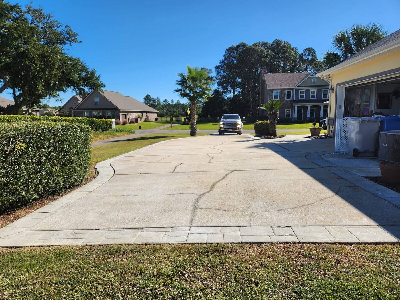 Power Washing in Navarre, FL driveway cleaning project photo
